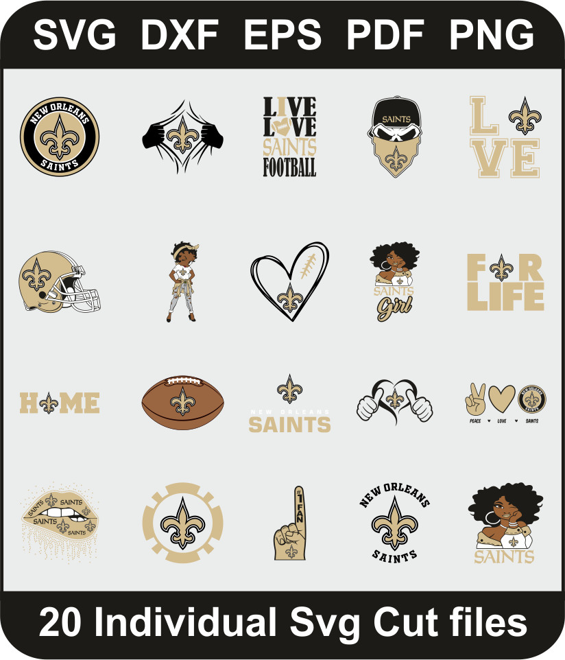 New Orleans Saints SVG File – Vector Design in, Svg, Eps, Dxf, and Jpeg  Format for Cricut and Silhouette, Digital download – SVG Shop