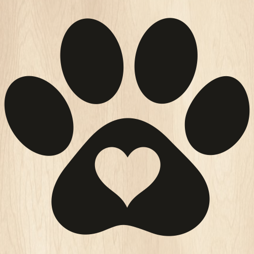 Paw Heart Svg Paw Print Heart Png Paw Print Vector File Png Svg Cdr Ai Pdf Eps Dxf 
