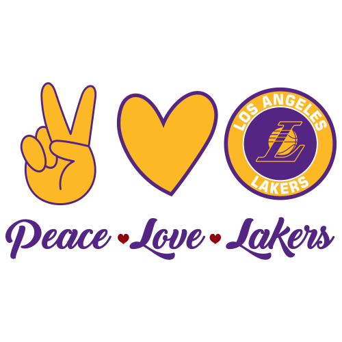 Peace Love Lakers Svg