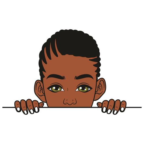 Peeking Boy With Short Hair Svg