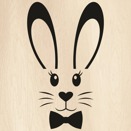 Rabbit-Face-And-Tie-Svg