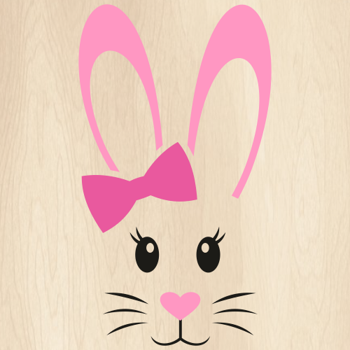 Easter Bunny With Hairbow Svg
