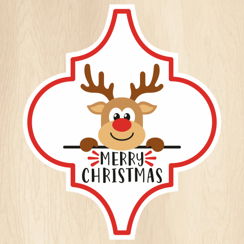 Reindeer Christmas Ornament SVG