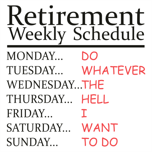 Retirement Weekly Schedule SVG