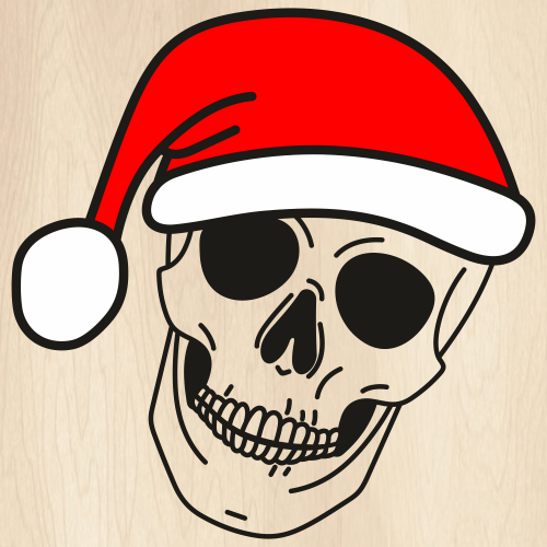 Santa Hat Skull Svg