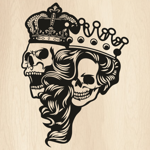 Skull King And Queen SVG