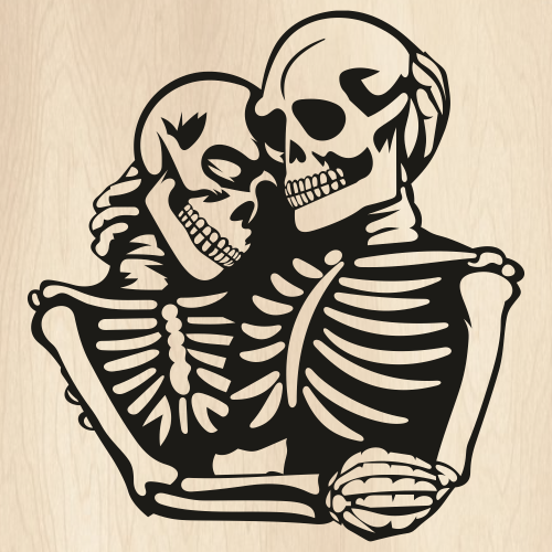Skeleton Couple Skull Soulmates SVG