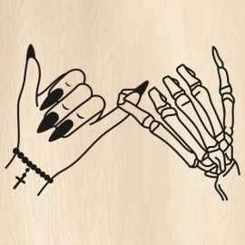 Skeleton Hands Pinky Promise Svg