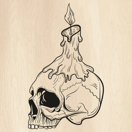 Skull Candle Svg