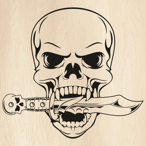 Skull-Knife-Dagger-Pirate-Tattoo-Svg