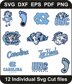 UNC-Tar-Heels-Logo-Svg-Bundle