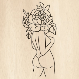 Woman Body With Floral Head Svg