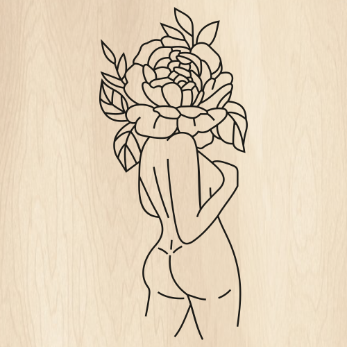 Woman-Body-With-Floral-Head-Svg
